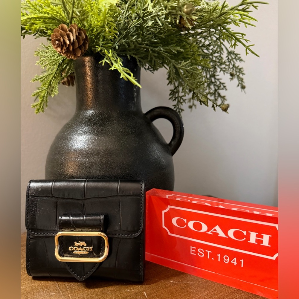 Coach Morgan Croc-Embossed Wallet